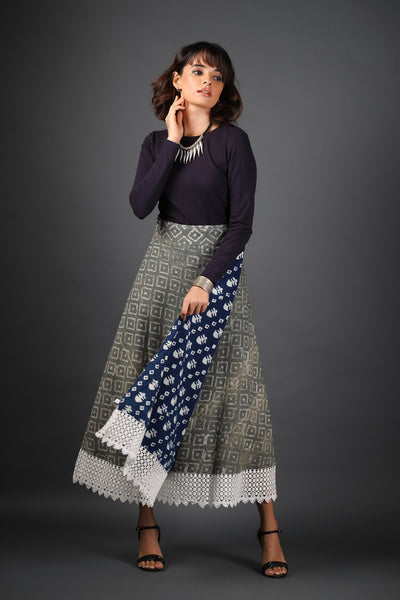 Long Reversible Wrap Skirt