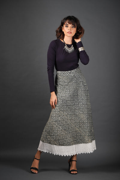 Long Reversible Wrap Skirt